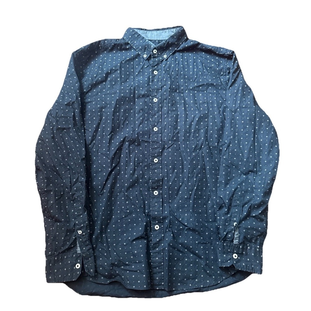 American Eagle Mens XL Blue Chambray Button Up Shirt Classic AE-177 Long Sleeve